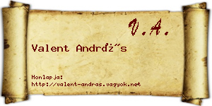 Valent András névjegykártya