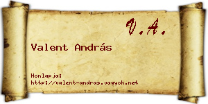 Valent András névjegykártya